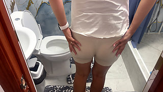 A Compilation of Peeing in Different Hotels! Panties with Pads! POV!