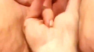 Husband Fingers Wife's Asshole While She Rubs Her Clit