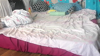 Amateur couple crazy sex in the bedroom.