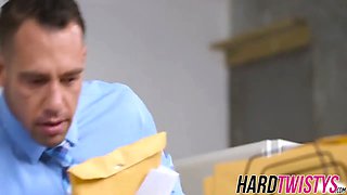 My hot chief sucks and rails my dick in her office