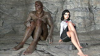 Giant Caveman Fucked and Creampied Sexy Elizabeth Bas
