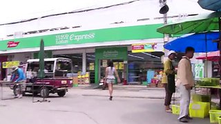 Picking up hairy pussy amateur Thai MILF