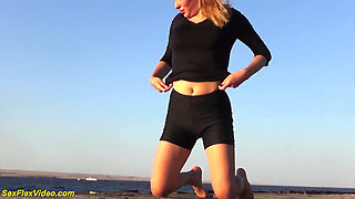 Hot flexible girl Alisa Adelson loves naked yoga