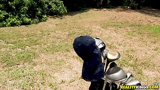 Blonde girl outdoor blowjob video