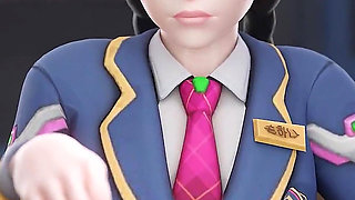 Overwatch D.va Bad Girl Academy - Ruins Test, Takes Mentor’s Cock Deep in Ass