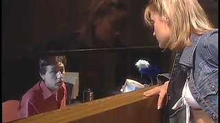 Blonde slut gets her cunt pounded in office