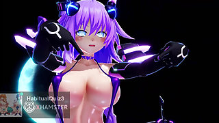 mmd r18 Purple Heart ILLELLA Hyperdimension Neptunia sexy dance ahegao ntr fuck hard dildo sex ahegao milf