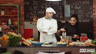Apolonia Lapiedra Cooks Up Steamy Passion in Kitchen Show