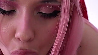 Pink-haired Nika Sneaks Into My Room - Sloppy Deepthroat, Flexible Fuck & Creampie