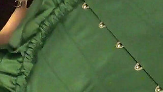 Julie’s Swollen Bound Tits & Dripping Pussy Play - Green Corset Rope Bondage Masturbation