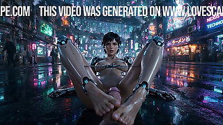 Ghost in Shell inspo Spits On Cock & Takes It Deep (AI)