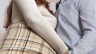 Sensual Office Foreplay Between Boss and Hot Secretary in Black Tights