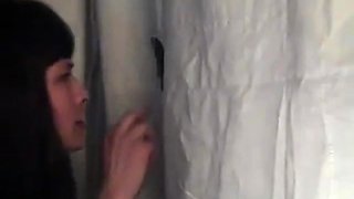 Crossdresser Sucks Stranger Off at Gloryhole