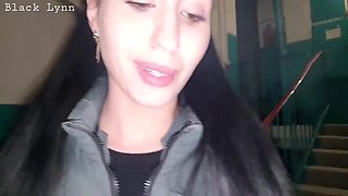 Smoking Hentai Girlfriend Sucks Off Black Lynn on Stairs