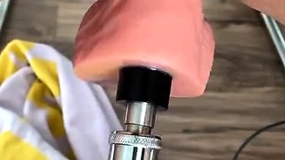 Black slut close up toy double