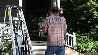 Old boldy has a fetish for his young GF s feet