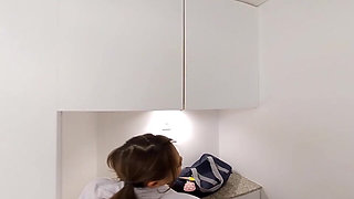 Teacher and Big Tit Girl’s Secret Affair with Big Breasts Swinging Wildly 1/3