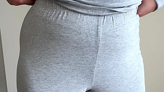 Crotch Touching Fetish in Grey Pyjama Pants