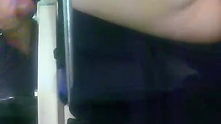 G-string Wedgie Into Her Puffy Pussy Lips - Oiled Camel Toe Close-up While She Plays with My Cock