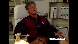 Hairy Vintage German Boss Julia Channel Fucks Workers Threesome