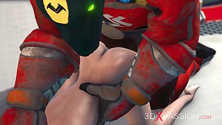 Extreme deepthroat, 3d alien sex, huge alien cock