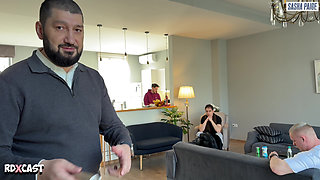 Backstage! Petite Sasha Paige and Her Cuckold Boyfriend on the Set of Anal Rough Porn with Ass-to-mouth Fucking!