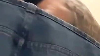 Chubby Woman in Restroom: Anal Plug