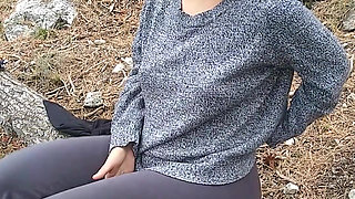 stranger big booty surpised and fucked in public forest