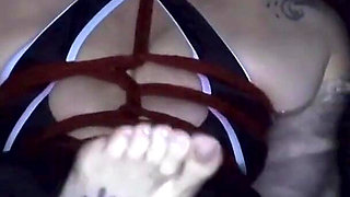 Swimwear Rope Bondage in Water: Hogtied & Gagged