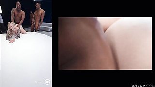 Blondie doll with nice ass SubGirl gangbanged by black sausages
