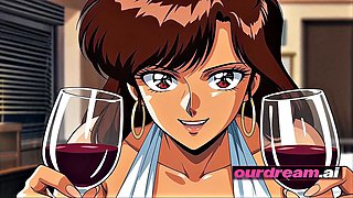 Busty Brunette Anime Babe Hardcore Fucked in Retro Apartment
