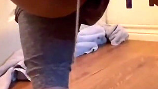 Bouncing Desperate for a Wee Pissing on the Floor