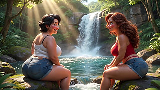 Teacher Cheats on Husband with Her Student's Hot Stepmom in a Passionate Lesbian Waterfall Encounter (ai Generated)