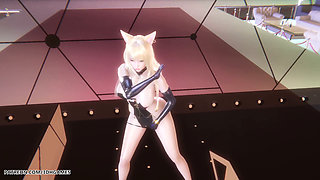 Mmd Hyo Min - Nice Body Ahri Sexy Striptease League of Legends Hentai Uncensored 4K 60fps