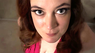 Amateur POV deepthroat, solid eye contact, with cheating hotwife