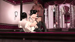 Gol 3D Lesbian Orgy with Toys Strapon and Fuck Machine