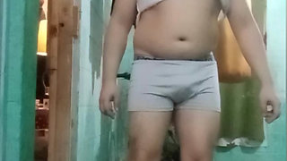 Jesus in boxer pulling his penis 180