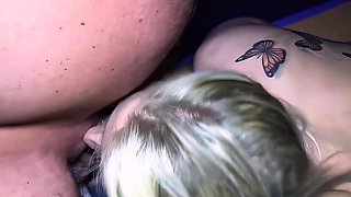 German amateur blowbang party with a lot of cum swallowing