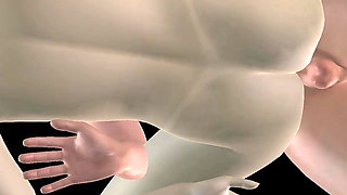 Animated 3D Porn - Asian Man Fucking Beautiful Girl in Missionary Pussy & Ass Creampie