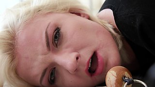 Blonde fetish gagged and fucked
