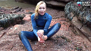 Salty Wetsuit Toe Sucking Slut