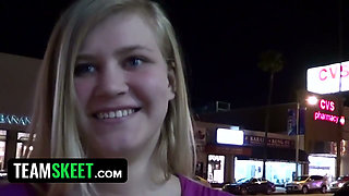 Blonde babe getting her sweet pussy slammed doggystyle POV