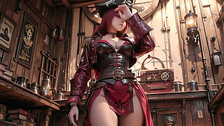 Redhead Pirate Queen! Lazy Goddess in the Gold Hold. Kneeling Gaze is Insane!