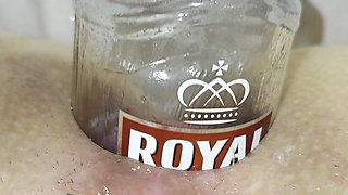 Extreme Anal Insertion with a Bottle Close up