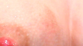 Big Milk Boobs Milking in Leather Gloves