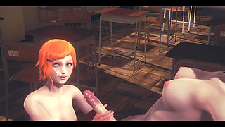 Hentai Futanari - Gwen Handjob and Fucked by Futanari in Classroom - Japanese Asian Manga Anime Game Porn