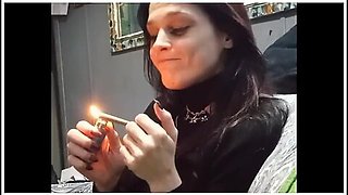 Bossy milf chats and smokes while teasing with her lips