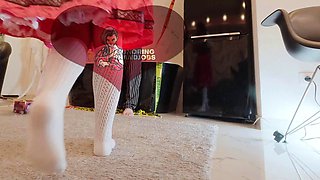Erica Campbells Petite Redhead College Cosplay as Naughty Oktoberfest Vixen: Small-Tits Babe in Sheer
