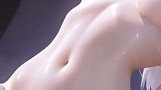 A Girl with White Hair and a Silver Tank Top