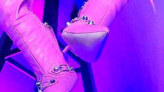 Bratty Pink Boots Tease- Ebony Femdom Goddess Rosie Reed Boot Domination Humiliation Mind Fuck